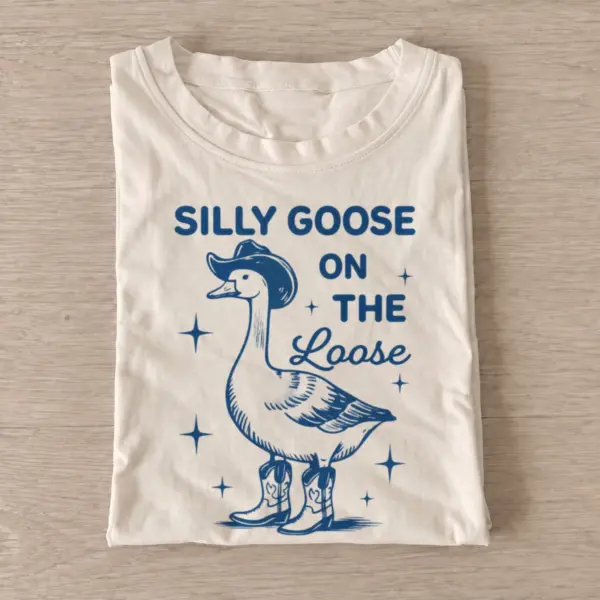 Silly goose on the loose cowboy t shirt sand20silly goose loose.webp