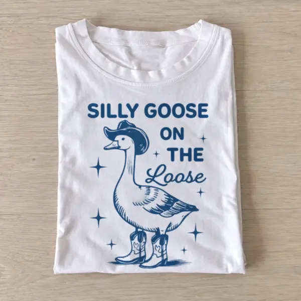 Silly goose on the loose cowboy t shirt white20silly goose loose.webp