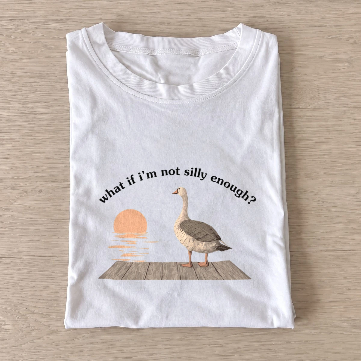 Silly sunset goose t shirt white20silly sunset goose.webp