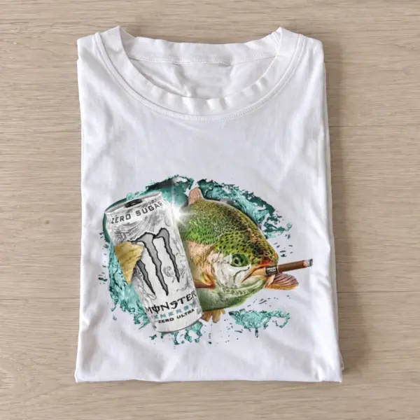 Silver Energy Trout 01 Fishing T-Shirt — graphic design