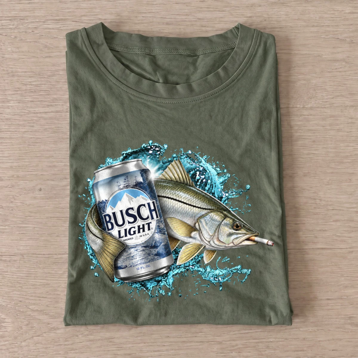 Silver fish lager fishing t shirt olive20silver fish lager.webp