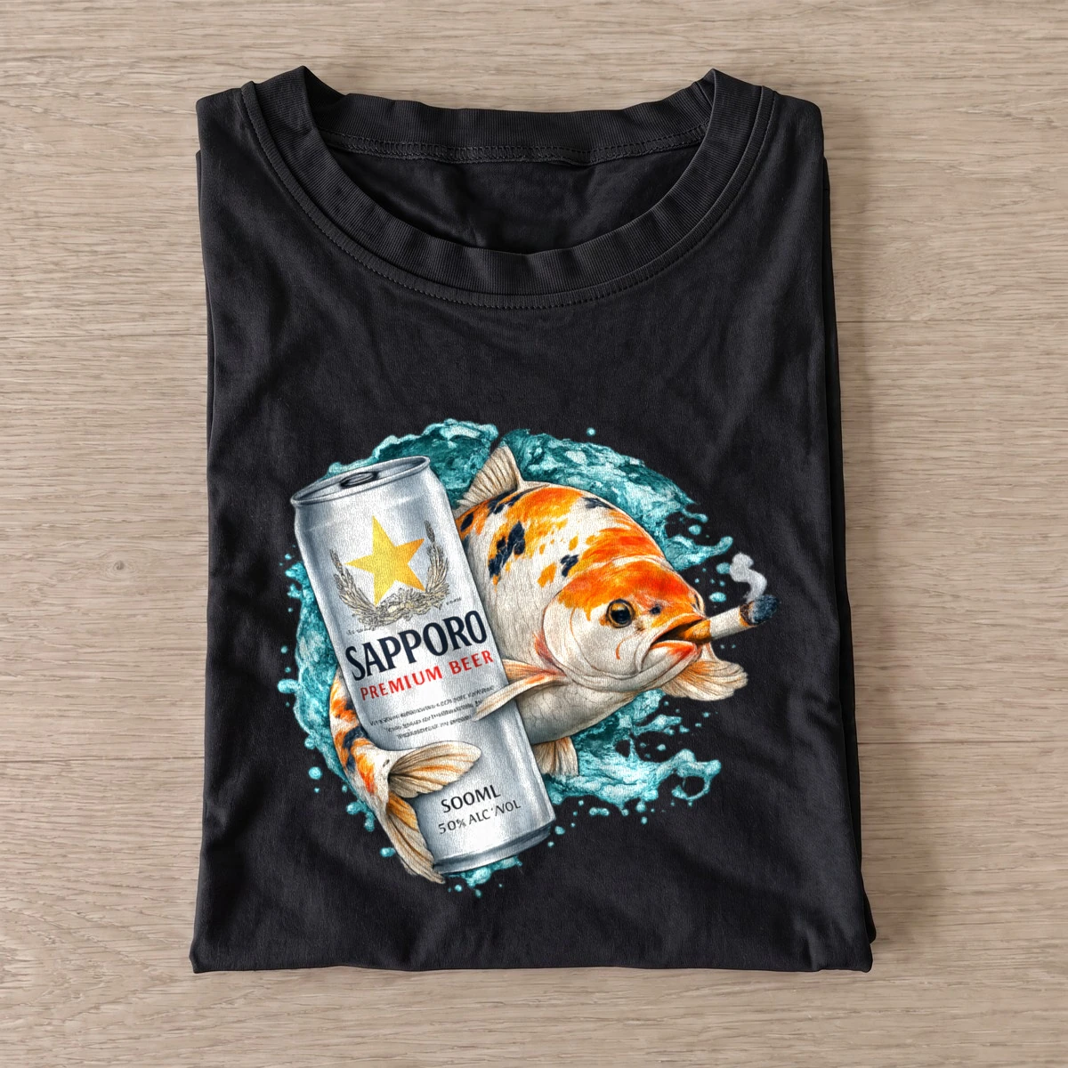 Silver Lager Koi Fishing T-Shirt — graphic design