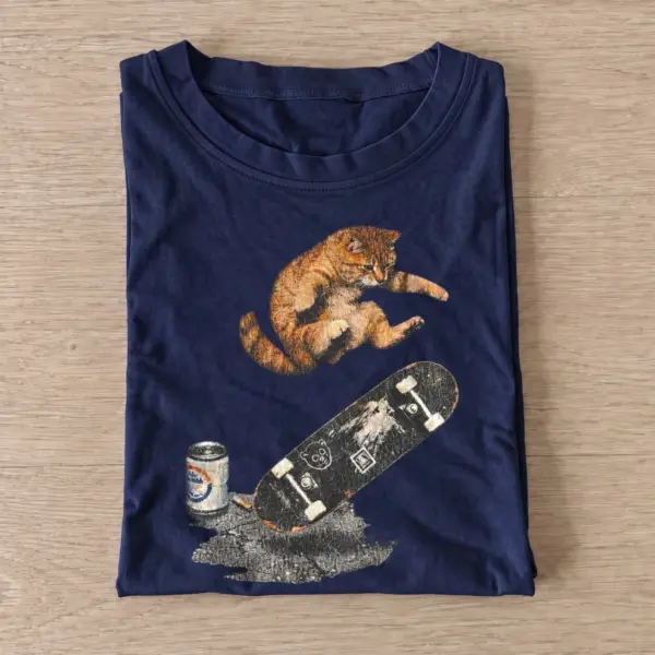 Skateboarding tabby cat t shirt navy20skateboarding tabby.webp