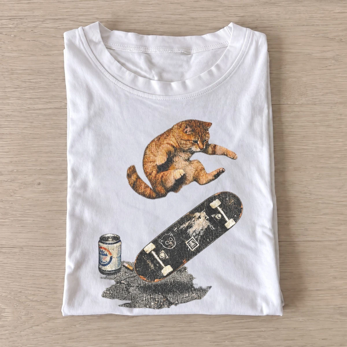 Skateboarding tabby cat t shirt white20skateboarding tabby.webp