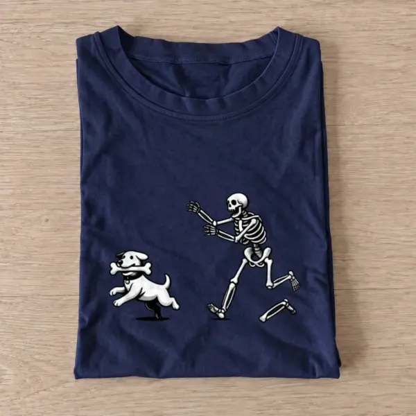 Skeleton chasing dog t shirt navy20skeleton chasing dog.webp
