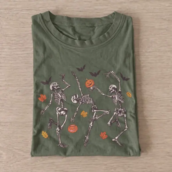 Skeleton dance party t shirt olive20skeleton dance party.webp