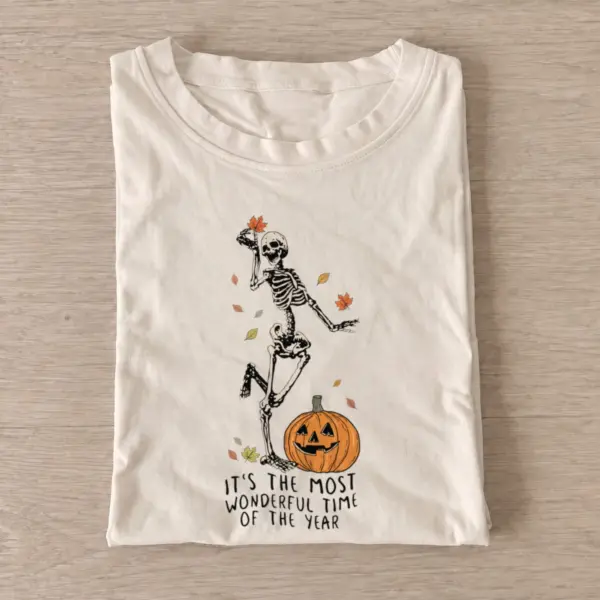 Skeleton Spooky Season Graphic T-Shirt — graphic design