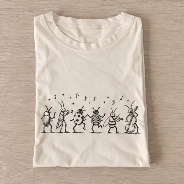 Sketched bug parade musical insects t shirt sand20sketched bug parade.webp