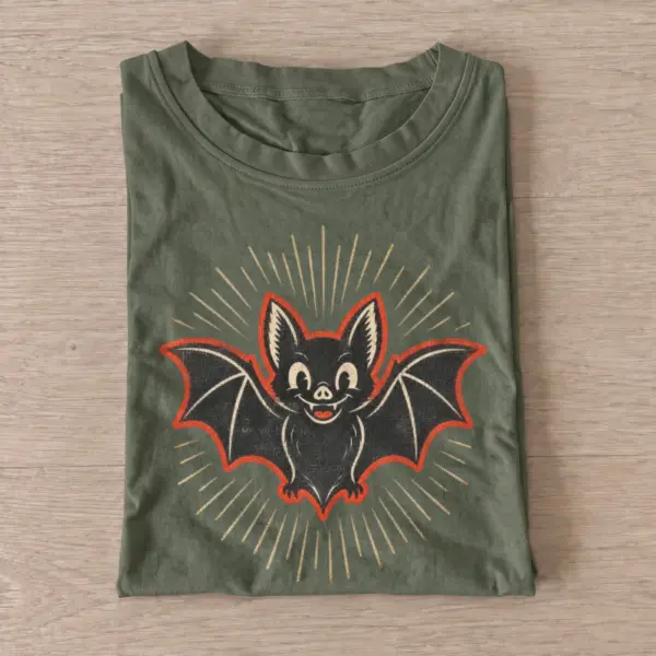 Smiling bat graphic t shirt olive20smiling bat.webp