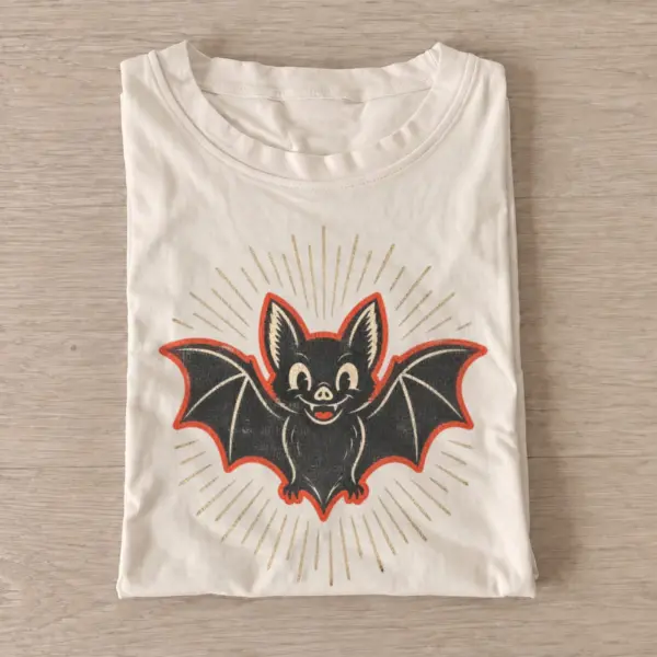 Smiling bat graphic t shirt sand20smiling bat.webp