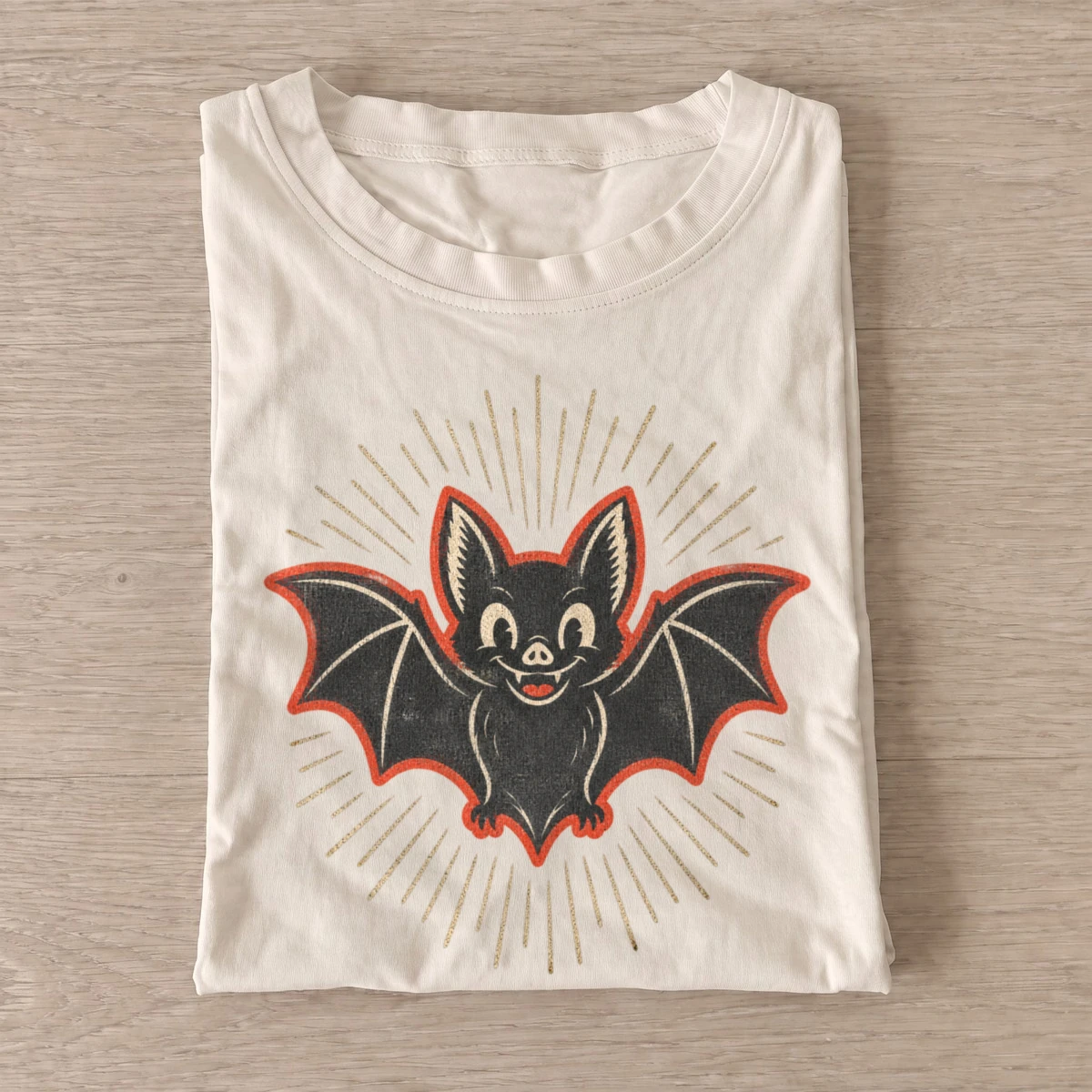Smiling bat graphic t shirt sand20smiling bat.webp