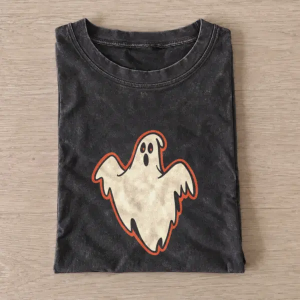 Smiling Ghost Vintage Graphic T-Shirt — graphic design