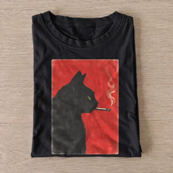 Smoking black cat red sky t shirt black20smoking red sky cat.webp
