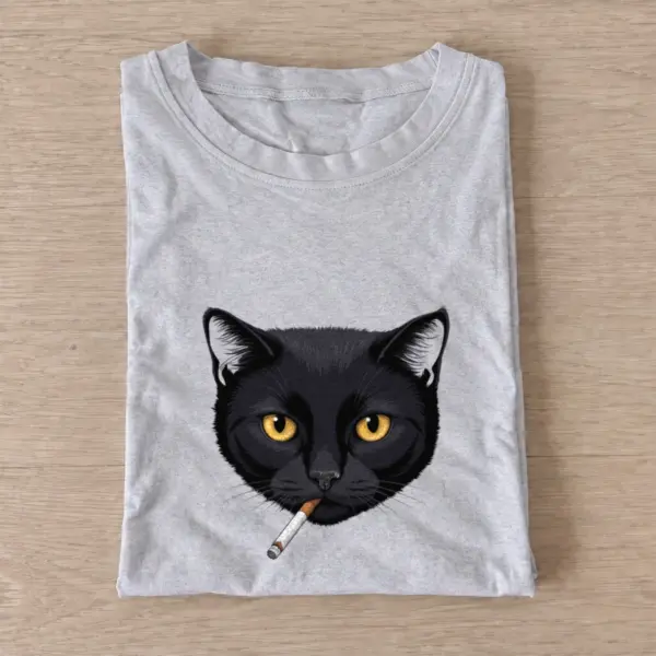 Smoking black cat t shirt gray20smoking black cat.webp