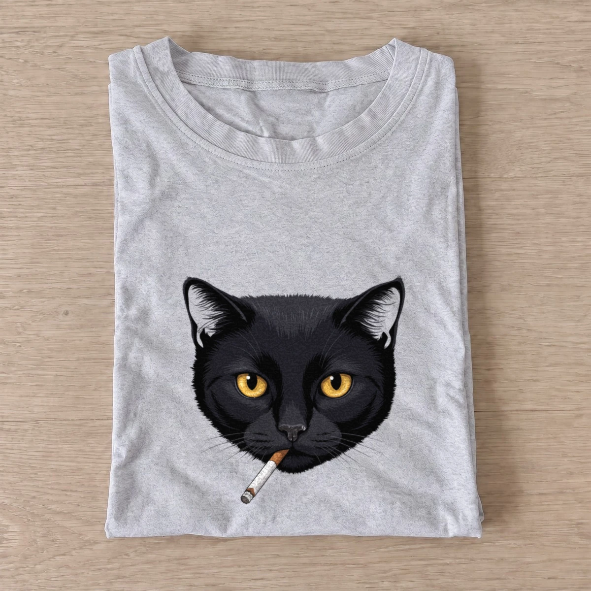 Smoking black cat t shirt gray20smoking black cat.webp