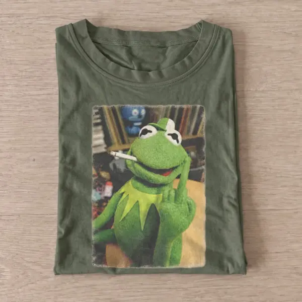 Smoking frog puppet graphic t shirt olive20smoking frog puppet.webp