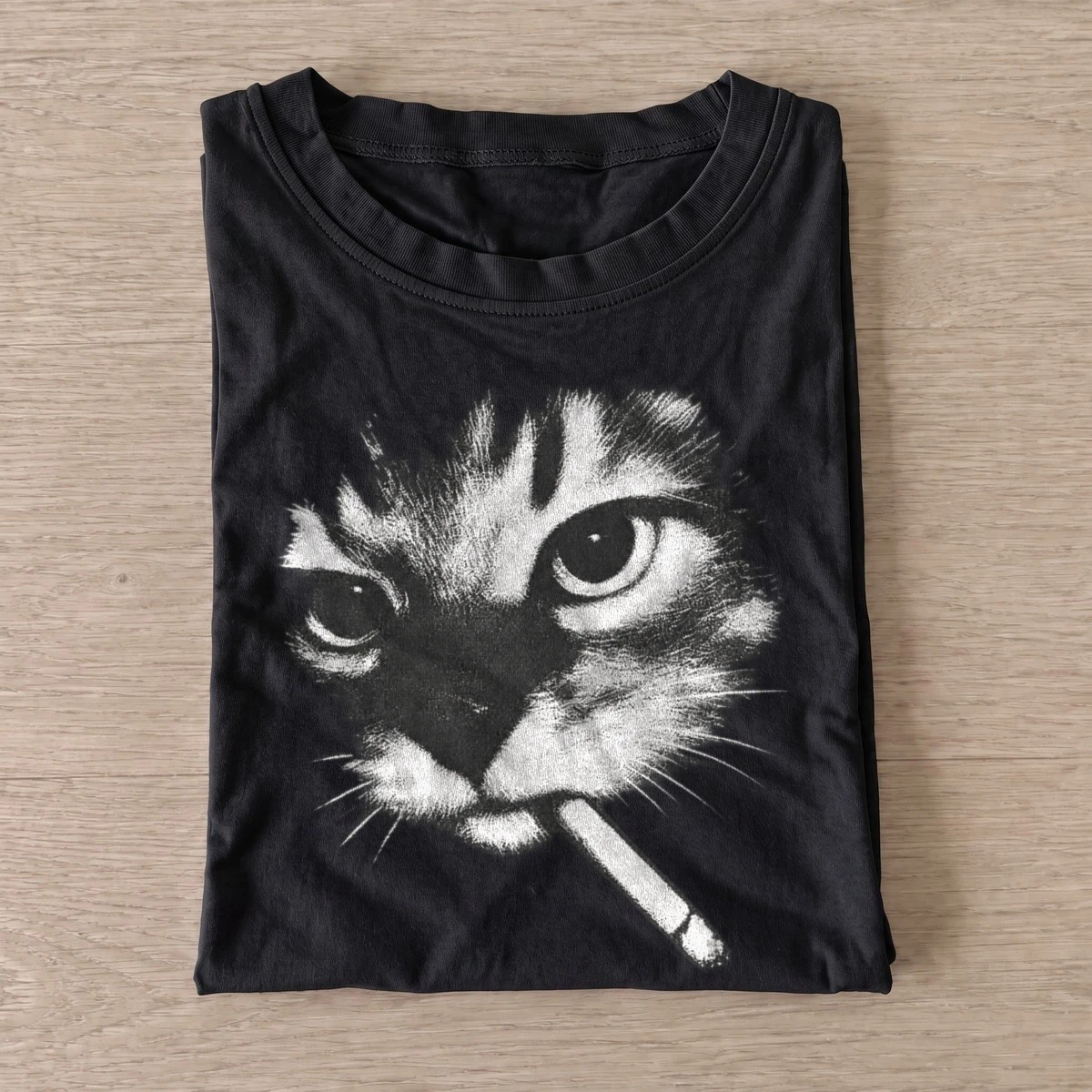 Smoking kitten graphic t shirt black20smoking kitten.webp