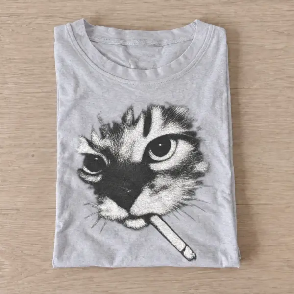 Smoking kitten graphic t shirt gray20smoking kitten.webp