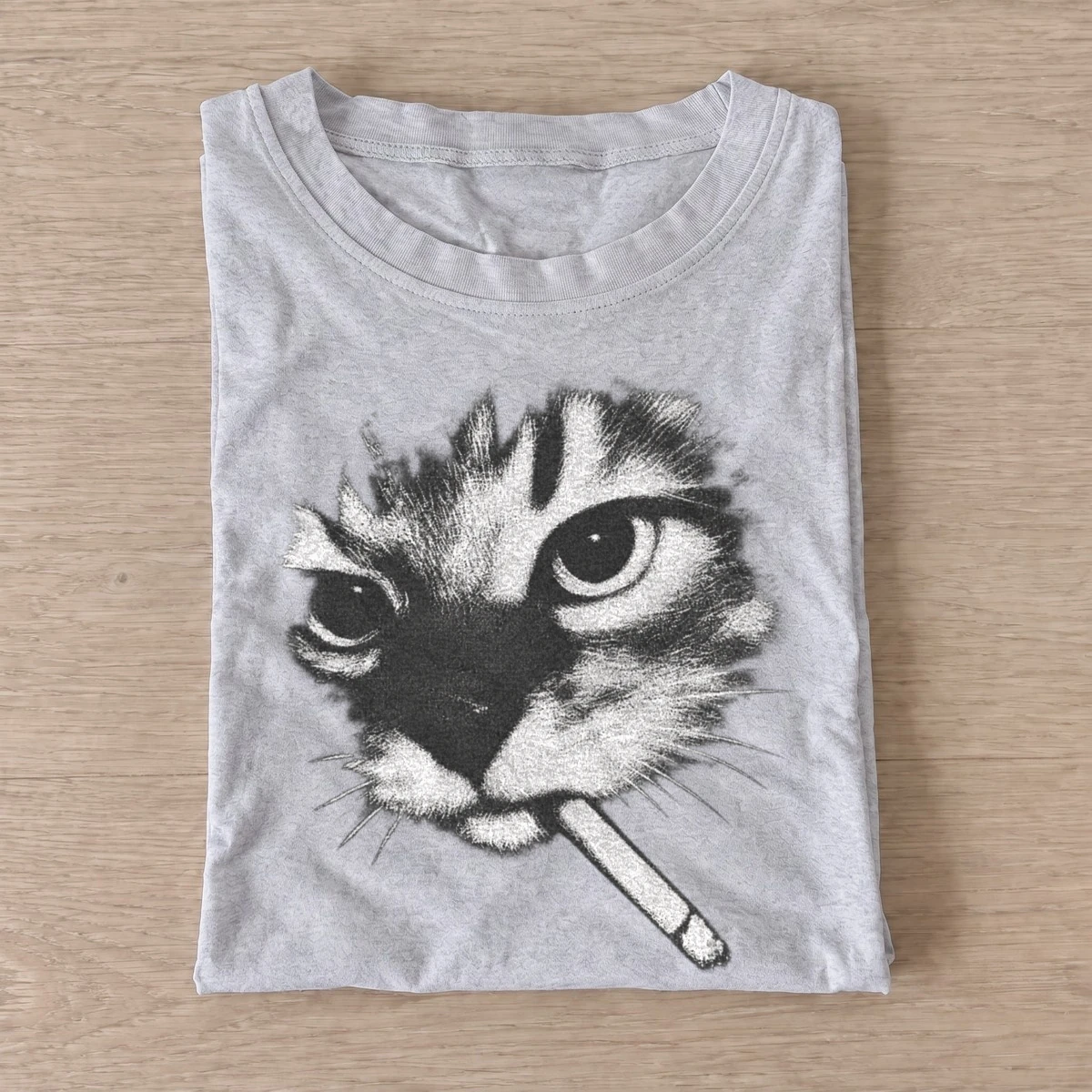 Smoking kitten graphic t shirt gray20smoking kitten.webp