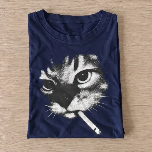 Smoking kitten graphic t shirt navy20smoking kitten.webp
