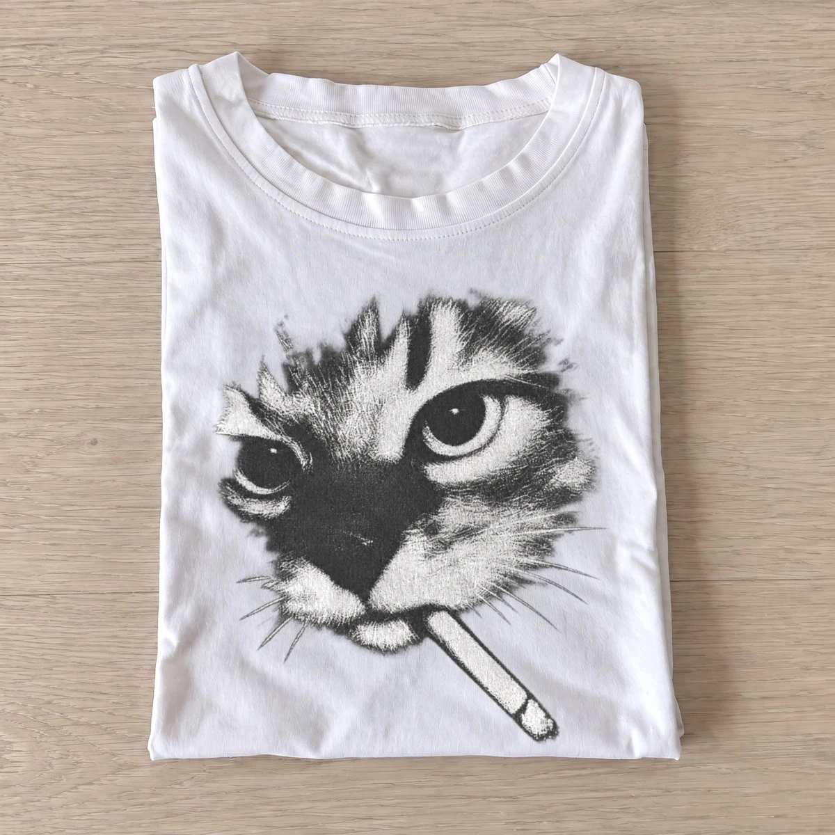 Smoking kitten graphic t shirt white20smoking kitten.webp