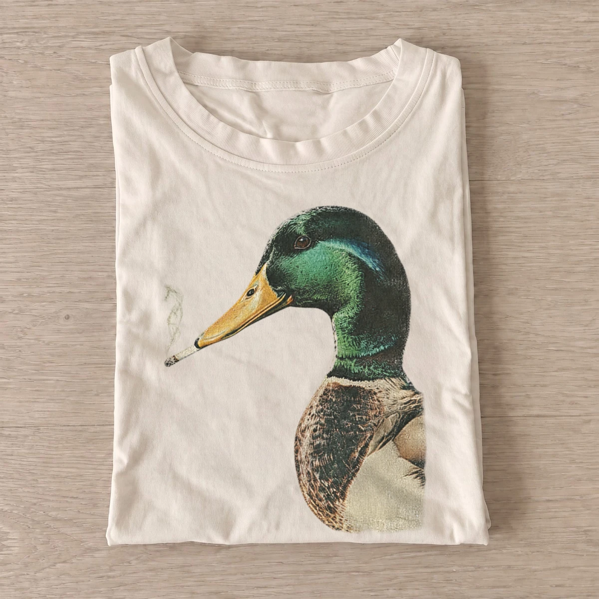 Smoking mallard duck t shirt sand20smoking mallard.webp