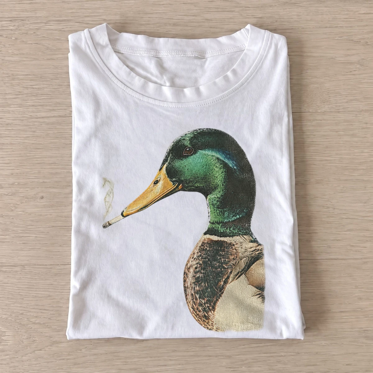 Smoking mallard duck t shirt white20smoking mallard.webp