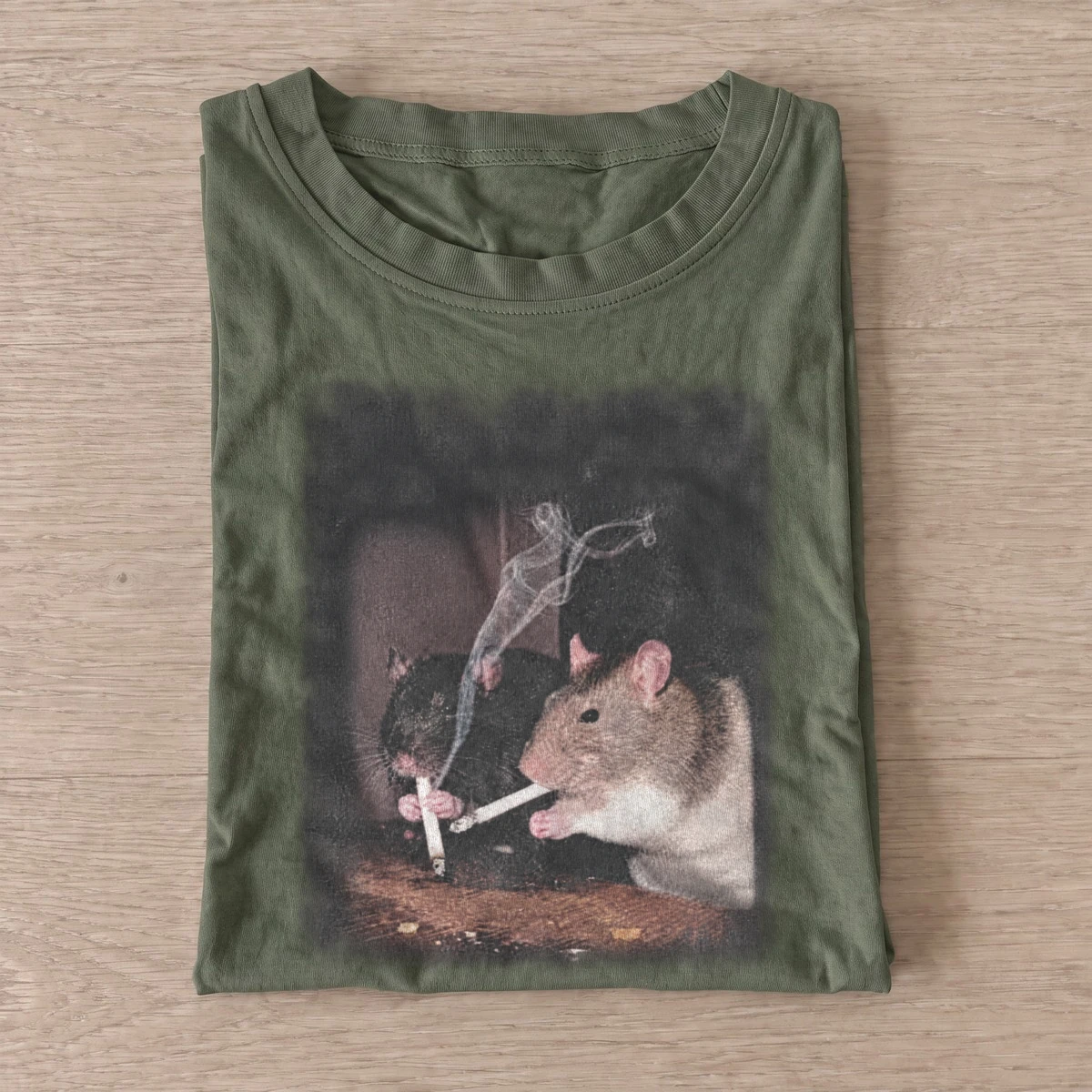 Smoking opossum t shirt olive20smoking opossum.webp