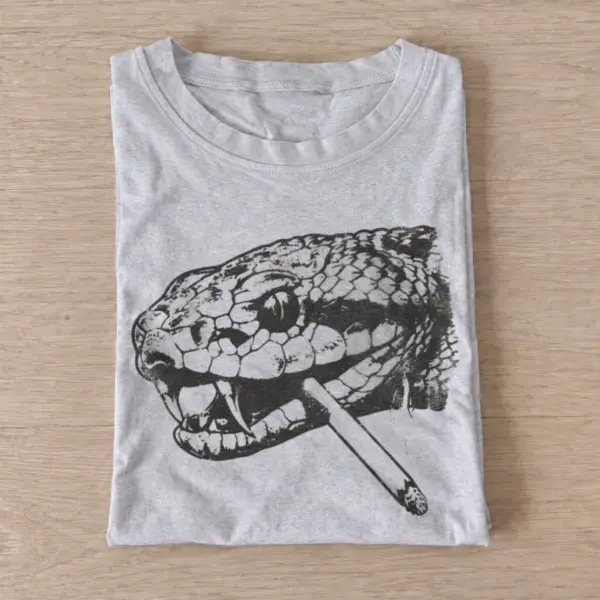 Smoking snake graphic t shirt gray20smoking snake.webp