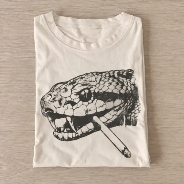Smoking snake graphic t shirt sand20smoking snake.webp