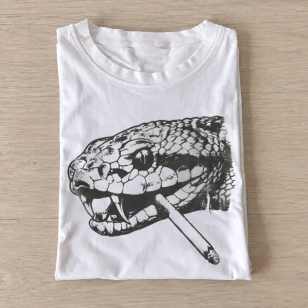 Smoking snake graphic t shirt white20smoking snake.webp
