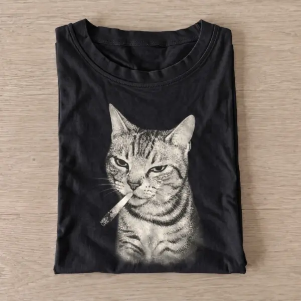 Smoking tabby cat t shirt black20smoking tabby.webp