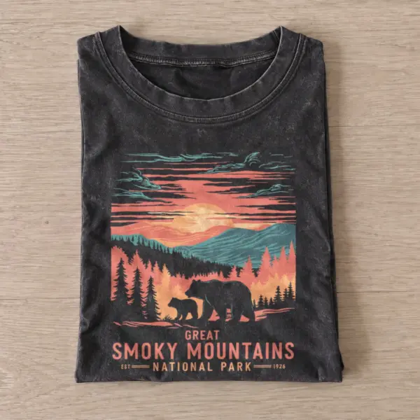 Smoky mountains vintage t shirt washed20black20smoky mountains.webp