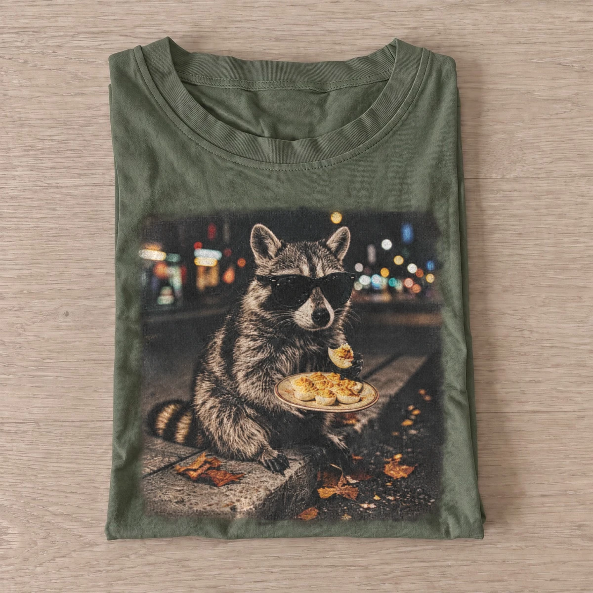 Snack bar raccoon t shirt olive20snack bar raccoon.webp