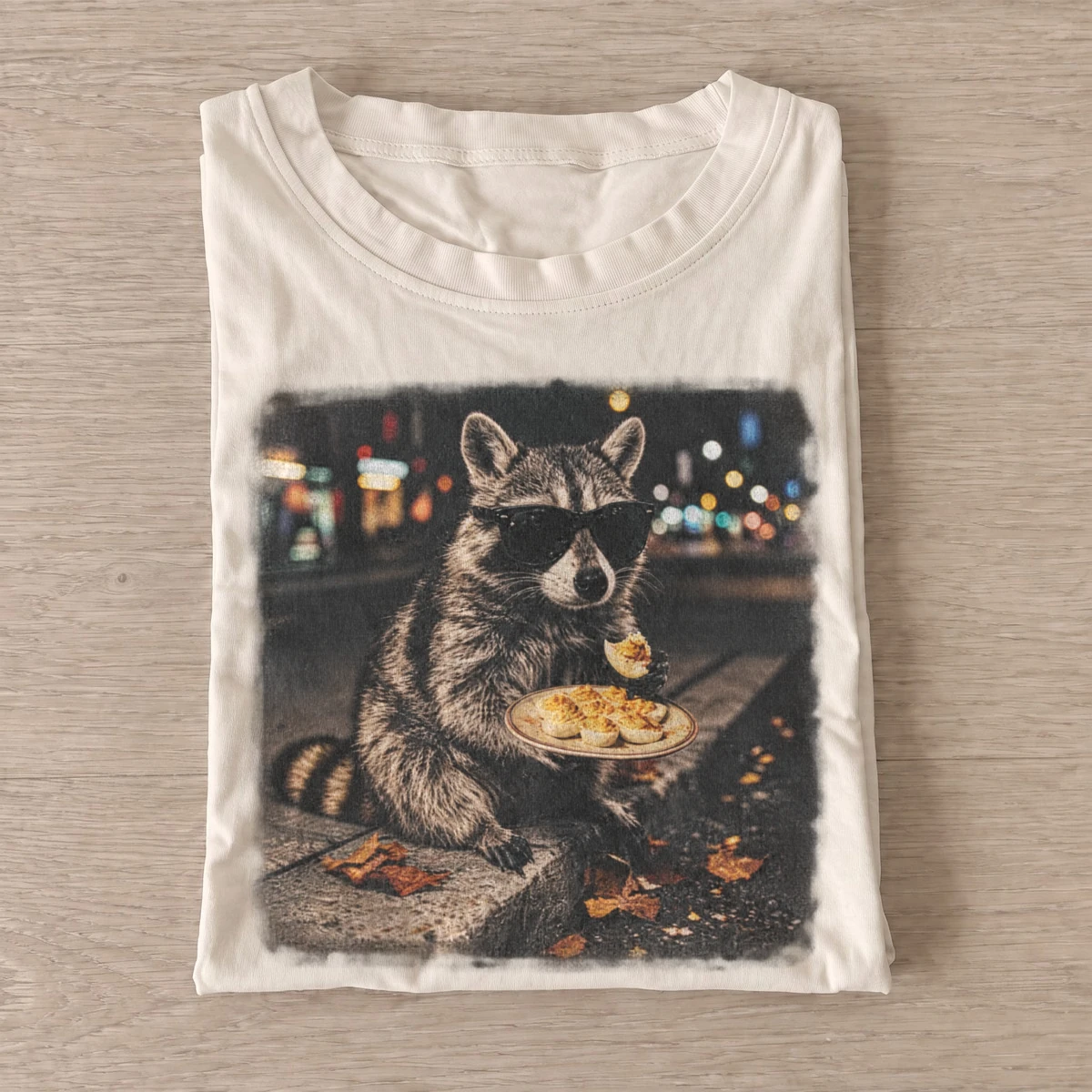 Snack bar raccoon t shirt sand20snack bar raccoon.webp