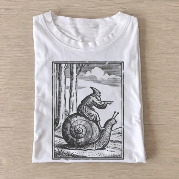 Snail riding knight t shirt white20snail riding knight.webp