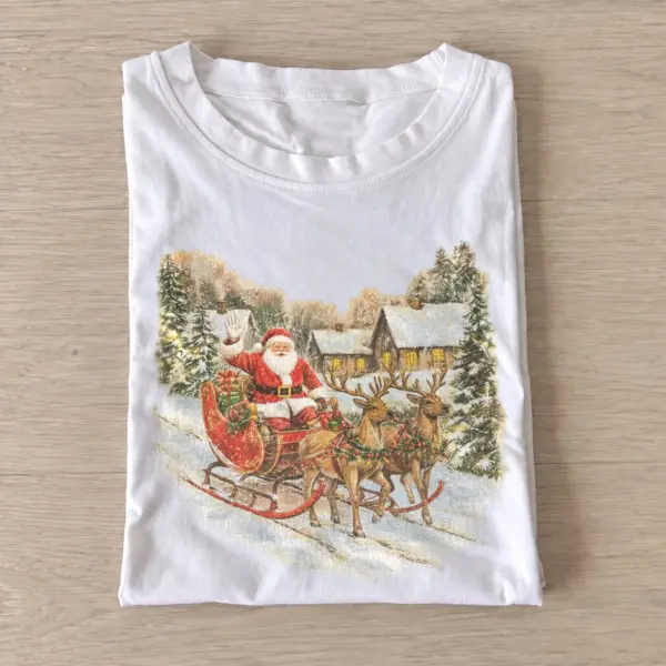 Snowy cottage sleigh christmas t shirt white20snowy cottage sleigh.webp