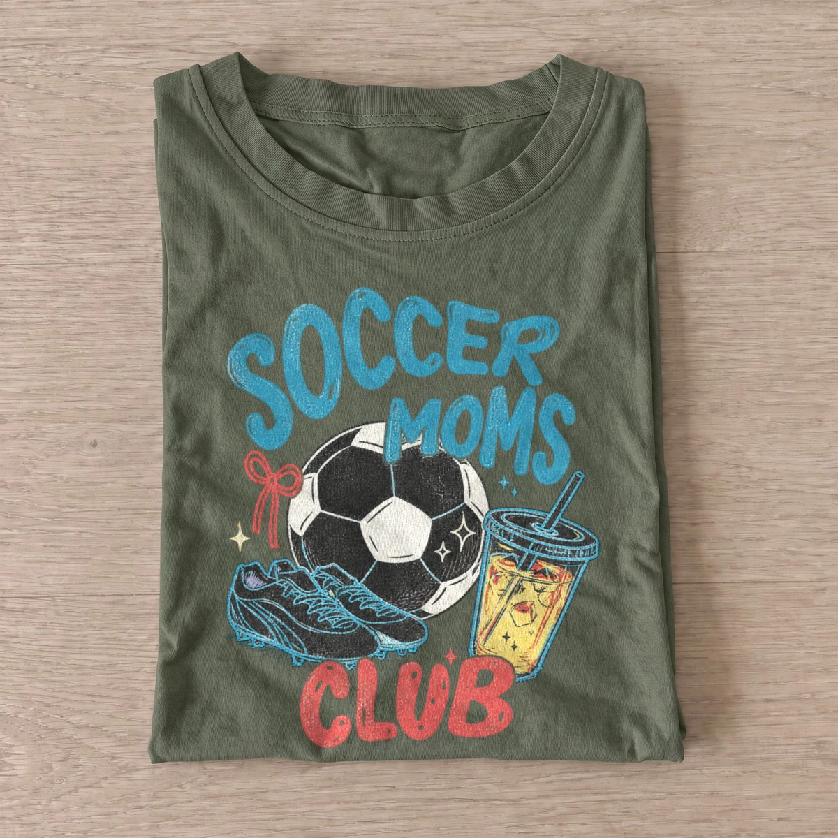 Soccer moms club graphic t shirt olive20soccer moms club.webp