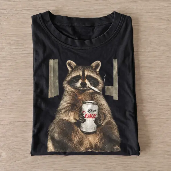Soda sipping raccoon graphic t shirt black20soda sipping raccoon.webp
