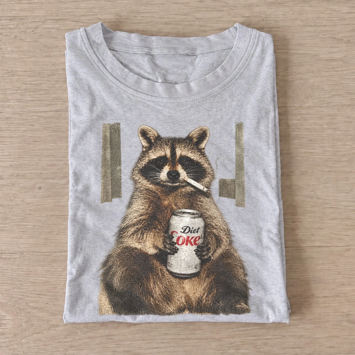 Soda sipping raccoon graphic t shirt gray20soda sipping raccoon.webp