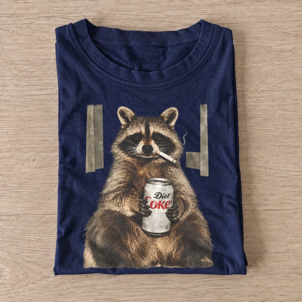 Soda sipping raccoon graphic t shirt navy20soda sipping raccoon.webp