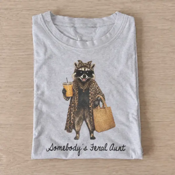 Somebodys feral aunt raccoon t shirt gray20feral aunt queen.webp
