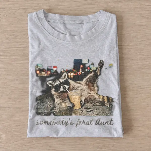 Somebodys feral aunt raccoon t shirt gray20feral aunt raccoon.webp