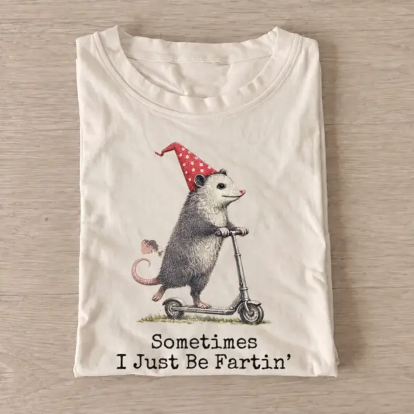 Sometimes i just be fartin party opossum t shirt sand20farting party opossum.webp