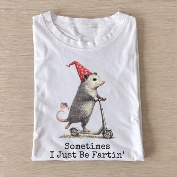 Sometimes i just be fartin party opossum t shirt white20farting party opossum.webp