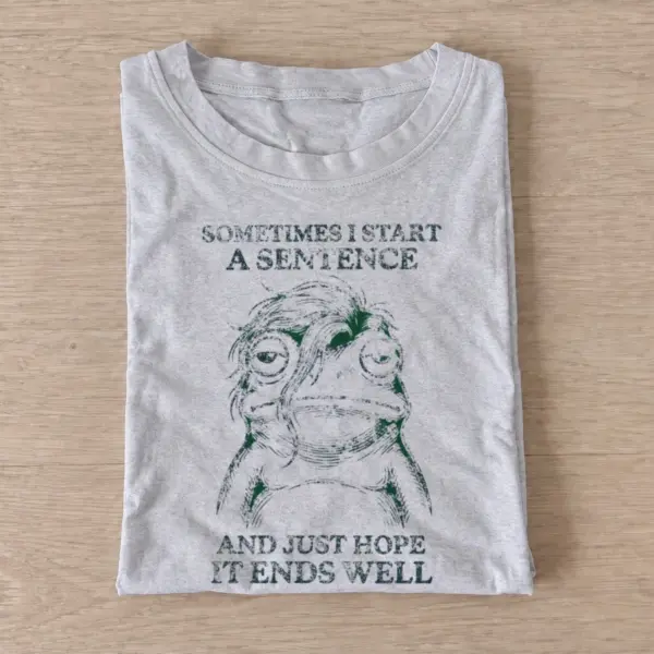 Sometimes i start a sentence frog t shirt gray20unfinished sentence frog.webp