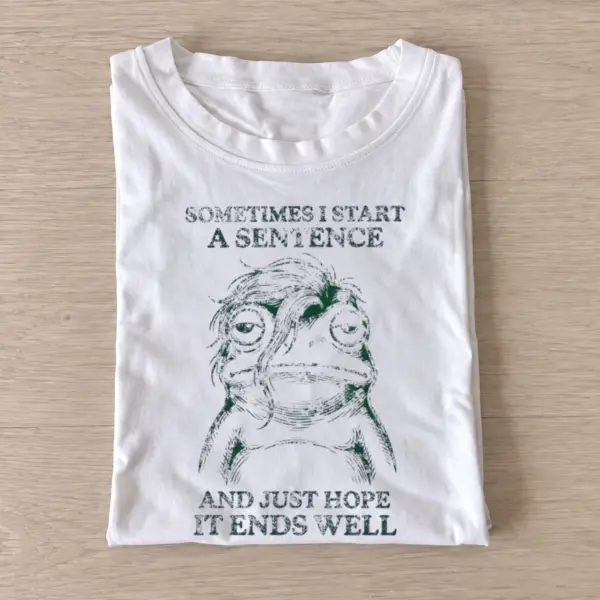 Sometimes i start a sentence frog t shirt white20unfinished sentence frog.webp