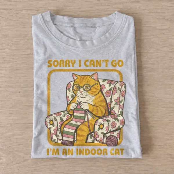 Sorry i cant go im an indoor cat t shirt gray20indoor cat.webp