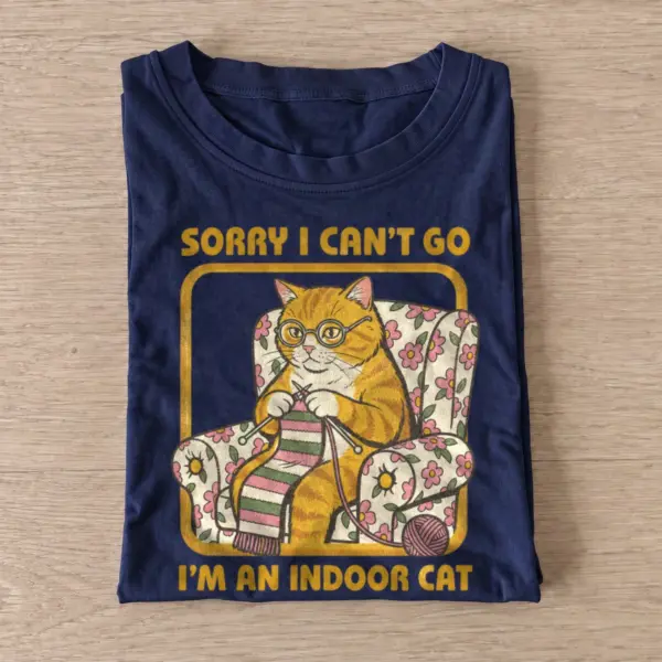 Sorry i cant go im an indoor cat t shirt navy20indoor cat.webp