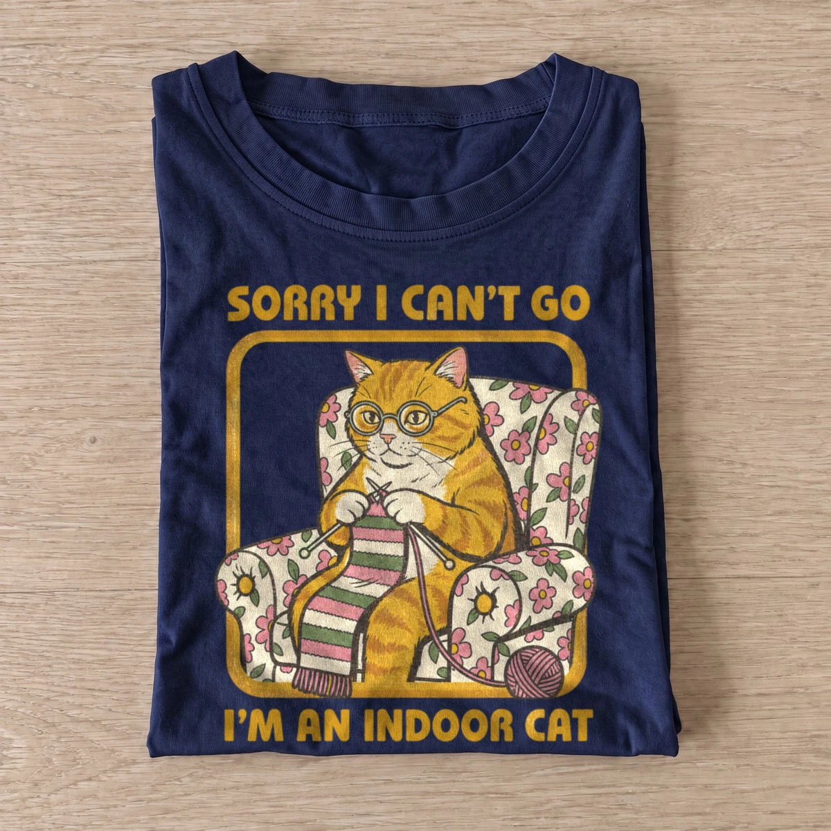 Sorry i cant go im an indoor cat t shirt navy20indoor cat.webp